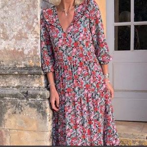 Zara Blogger Fav Floral Tiered Midi Dress